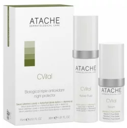 Високоінтенсивний нічний догляд Atache C Vital Biological Triple-Antioxidant Night Protector (fluid30ml + ser/15ml)