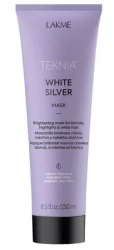 Маска для нейтрализации желтого оттенка для светлых и мелированных волос Lakme Teknia White Silver Mask, 250 мл