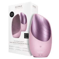 Электронная звуковая термощетка для лица Geske Sonic Thermo Facial Brush 6 в 1 Pink