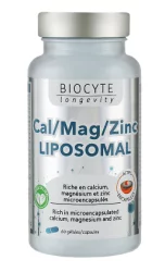 Вітаміни для зміцнення кісток, нервової системи та когнітивної функції Biocyte Longevity Cal/Mag/Zinc Liposomal, 60 шт