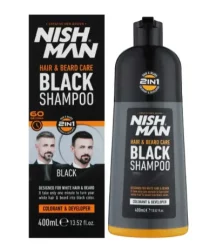 Шампунь для маскировки седины Nishman Hair&Beard Care Black Shampoo Bundle, 400 мл