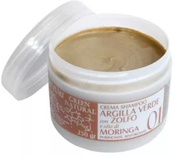 Крем-шампунь для волос Alan Jey Green Natural с зеленой глиною, биосерой и маслом моринги, 250 мл