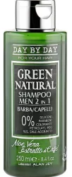 Шампунь мужской 2в1 для бороды и волос с алоэ вера и экстрактом кофе Alan Jey Green Natural Shampoo 2in1, 250 мл