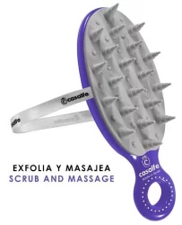 Силіконова масажна щітка для миття голови Casalfe фіолетова