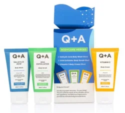 Подарочный набор для тела Q+A Bodycare Heroes Gift Set (гель, 50 мл + скраб, 50 мл + крем, 50 мл)