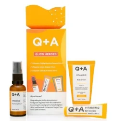 Подарунковий набір для сяйва шкіри Q+A Glow Heroes Gift Set (сироватка, 30 мл + крем, 15 мл + крем, 50 мл)