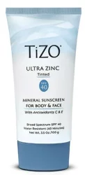Мінеральний сонцезахисний крем для обличчя та тіла тонуючий Tizo Ultra Zinc Body & Face Tinted SPF 40, 100 мл
