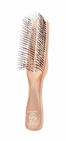 Массажная щетка для волос и кожи головы с длинной ручкой S-Heart-S Scalp Brush World Long Pink Gold