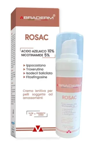 Крем з азелаїновою кислотою для шкіри схильної до почервонінь та розацеа DermAfirm Braderm Rosac Cream, 30 мл