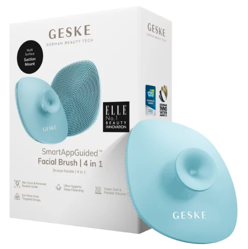 Щетка для лица с держателем 4 в 1 бирозовая Geske Facial Brush 4 in 1  Turquoise