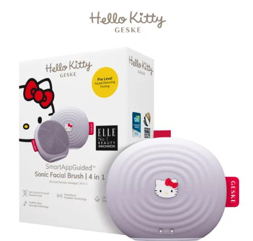 Електронна ультразвукова щітка для обличчя GESKE Sonic Facial Brush 4 в 1 by Hello Kitty HK Purple
