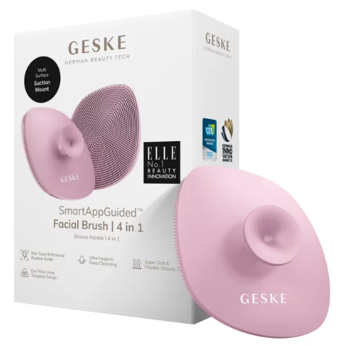 Щетка для лица с держателем 4 в 1 розовая Geske Facial Brush 4 in 1  Pink