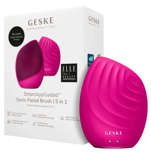 Электронная ультразвуковая щетка для лица Geske Sonic Facial Brush 5 в 1 Magenta