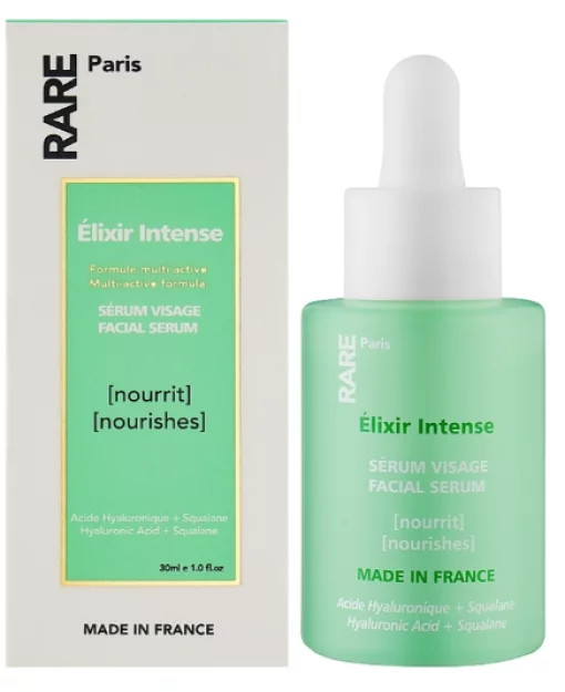 Зволожуюча сироватка для обличчя з гіалуроновою кислотою та скваланом RARE Paris Elixir Intense Nourishing Face Serum, 30 мл