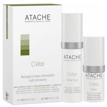Высокоинтенсивный ночной уход Atache C Vital Biological Triple-Antioxidant Night Protector (fluid30ml + ser/15ml)