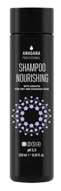 Шампунь "Питательный" с кератином для сухих ячеистых волос Anagana Professional Nourishing Shampoo with keratin, 250 мл