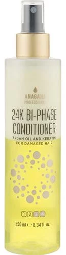 Двофазний кондиціонер з олією арганії та кератином для сухого волосся  Anagana 24K Bi-Phase Conditioner, 250 мл