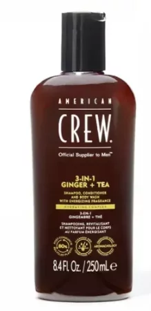 Шампунь American Crew Energizing Shampoo, Кондиционер и Body wash Ginger Tea, 250 мл