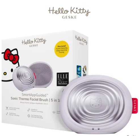 Електронна ультразвукова термощітка для обличчя Geske Sonic Thermo Facial Brush 5 в 1 by Hello Kitty HK Purple