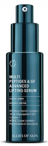 Мультипептидна сироватка з ефектом ліфтингу Allies Of Skin Multi Peptides &amp; GF Advanced Lifting Serum, 30 мл