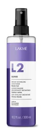 Двухфазный несмываемый спрей-кондиционер Lakme L2 Blonde Instant Detangling Conditioner для светлых и седых волос, 300 мл
