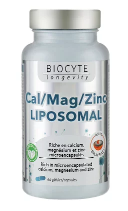 Витамины для укрепления костей, нервной системы и когнитивной функции Biocyte Longevity Cal/Mag/Zinc Liposomal, 60 шт