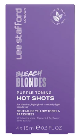 Ампулы для осветленных тонирующих волос Lee Stafford Bleach Blondes Purple Toning Hot Shots, 4 х 15 мл
