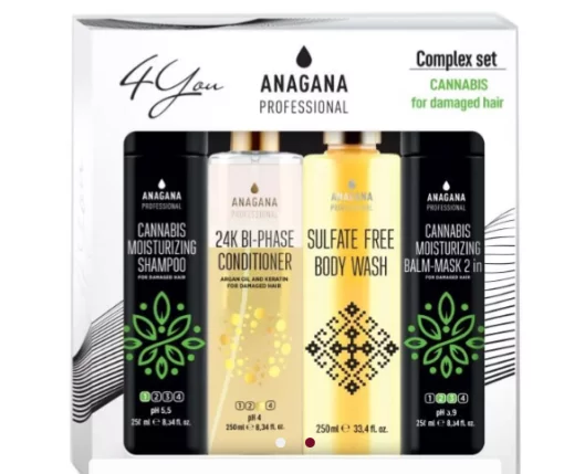 Набор 4 You увлажняющий с маслом каннабиса Anagana 4 You Cannabis Moisturizing Kit, 4x250 мл