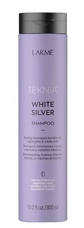Тонирующий шампунь  для нейтрализации желтого оттенка волос Lakme Teknia White Silver Shampoo, 300 мл