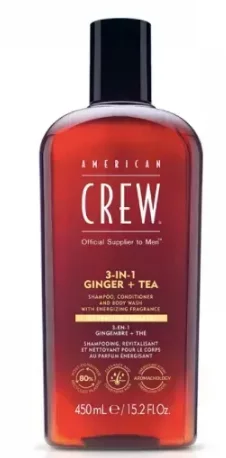 Шампунь American Crew Energizing Shampoo, Кондиционер и Body wash Ginger Tea, 450 мл