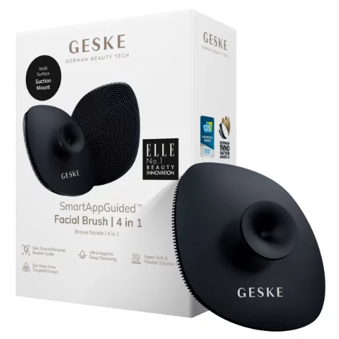 Щетка для лица с держателем 4 в 1 черная Geske Facial Brush 4 in 1 Black