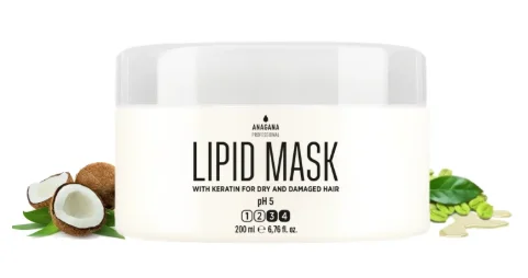 Маска "Липидная" с кератином для сухих и поврежденных волос Anagana Professional Lipid Mask, 200 мл