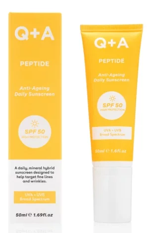 Восстанавливающий солнцезащитный крем для лица Q+A Peptide Anti-Ageing Daily Sunscreen, 50 мл
