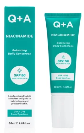 Балансирующий солнцезащитный крем для лица Q+A Niacinamide Balancing Daily Sunscreen, 50 мл