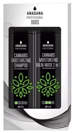 Набор увлажняющий с маслом каннабиса для поврежденных волос Anagana Duos Set Cannabis Moisturizing For Damaged Hair