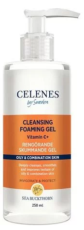 Очищающая пенка-гель с облепихой для жирной и комбинированной кожи Celenes, 250 мл
