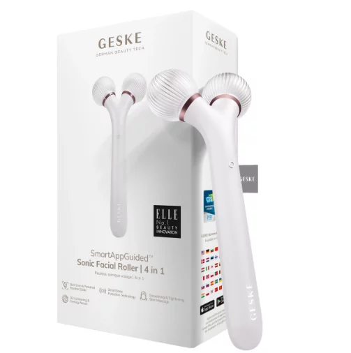 Електронний ультразвуковий ролик для обличчя Geske  Sonic Facial Roller 4 в 1 Starlight
