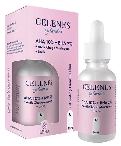 Пилинг-сыворотка с кислотами Celenes celenes aha+bha+lactic+arctic chaga mushroom, 30 мл