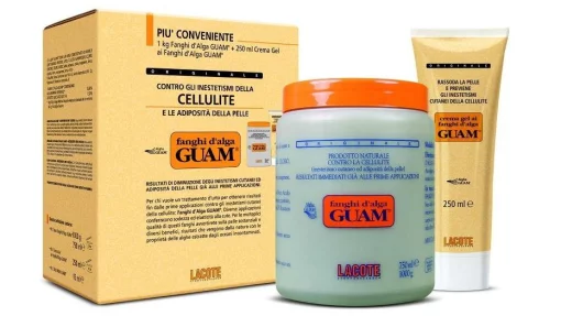 Антицеллюлитная маска из водорослей и Подтягивающий гель Guam Fanghi D'alga Economy Pack, 1 кг + 250 мл