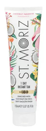 Бронзатор с легким эффектом загара St.Moriz Shimmer 1 Day Tan Coconut Paradise, 150 мл