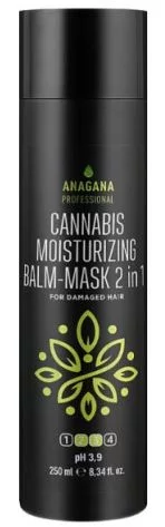 Бальзам-маска 2 в 1 "Зволожуючий з олією канабісу" для тонкого пошкодженого волосся Anagana Professional Cannabis, 250 мл