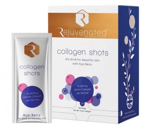 Питьевой коллаген с ягодами Асаи Rejuvenated Collagen Shots 10 000 мг, 24 саше