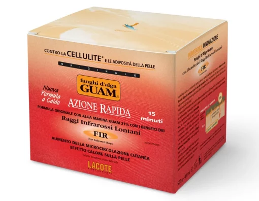 Антицелюлітна маска з морських водоростей "прискорена формула" з дією, що розігріває Guam Fir Fanghi D'alga Azione Rapida, 500 г