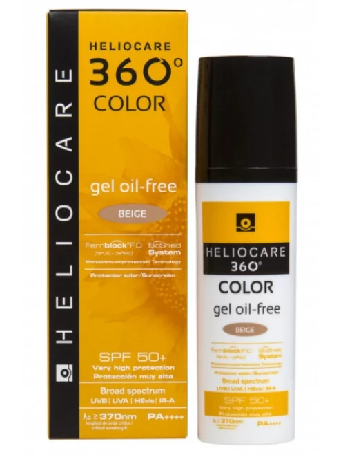 Солнцезащитный гель с тоном на водной основе (бежевый)Cantabria Heliocare 360º Gel Oil Free Color SPF 50+, 50 мл