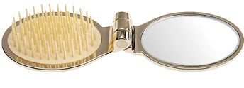 Щётка складная с зеркалом Janeke золото