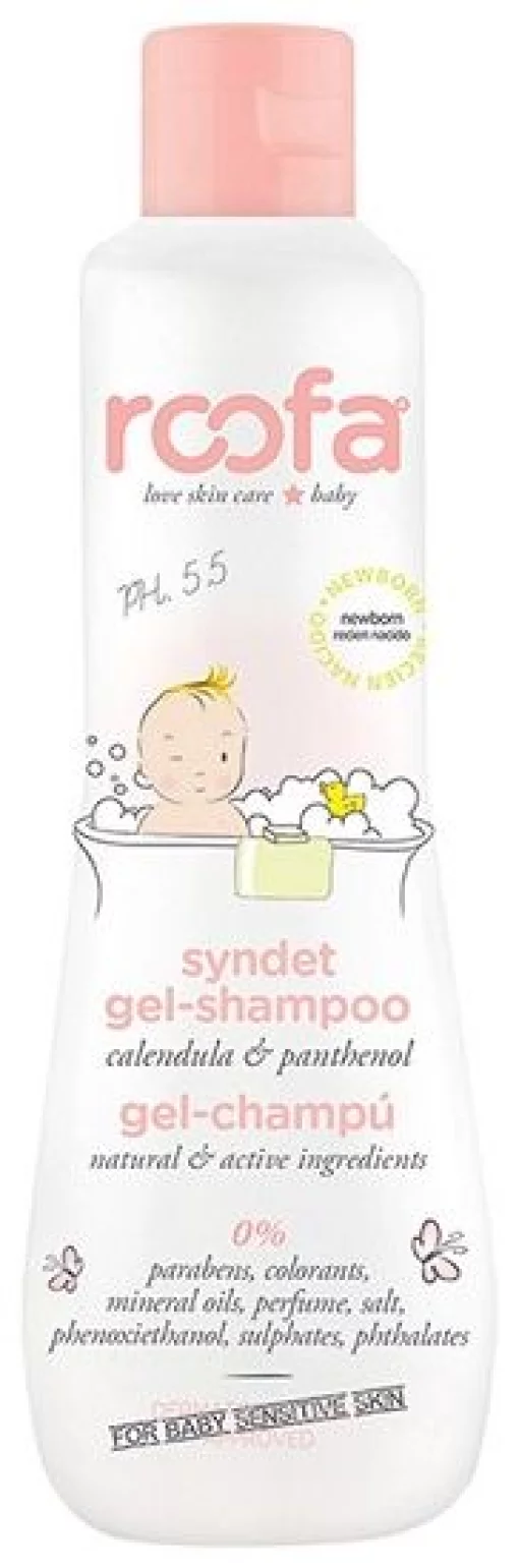 Синдет гель-шампунь с календулой и пантенолом для чувствительной кожи, с рождения Roofa Syndet Gel Shampoo, 200 мл