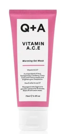 Зігрівальна гелева маска для обличчя Q+A Vitamin A.C.E. Warming Gel Mask з вітамінами A, C, E, 75 мл