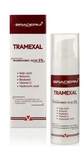 Освітлюючий крем проти пігментації Braderm Tramexal Cream, 30 мл