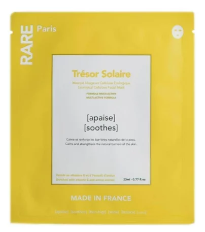 Заспокійлива маска для тканини Rare Paris Tr&eacute;sor Solaire Soothing Face Mask, 1 шт