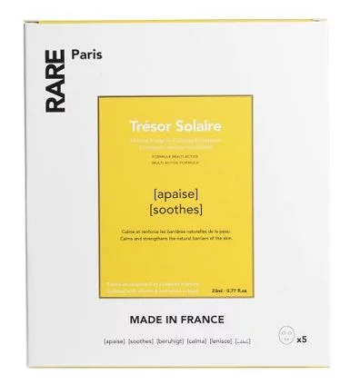 Заспокійлива маска для тканини Rare Paris Tr&eacute;sor Solaire Soothing Face Mask, 5 шт